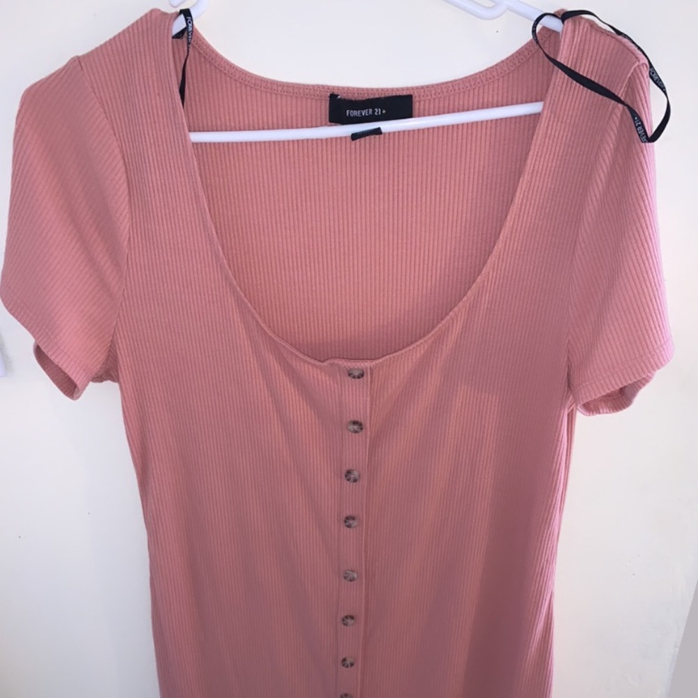Long Button Down Pink Dress